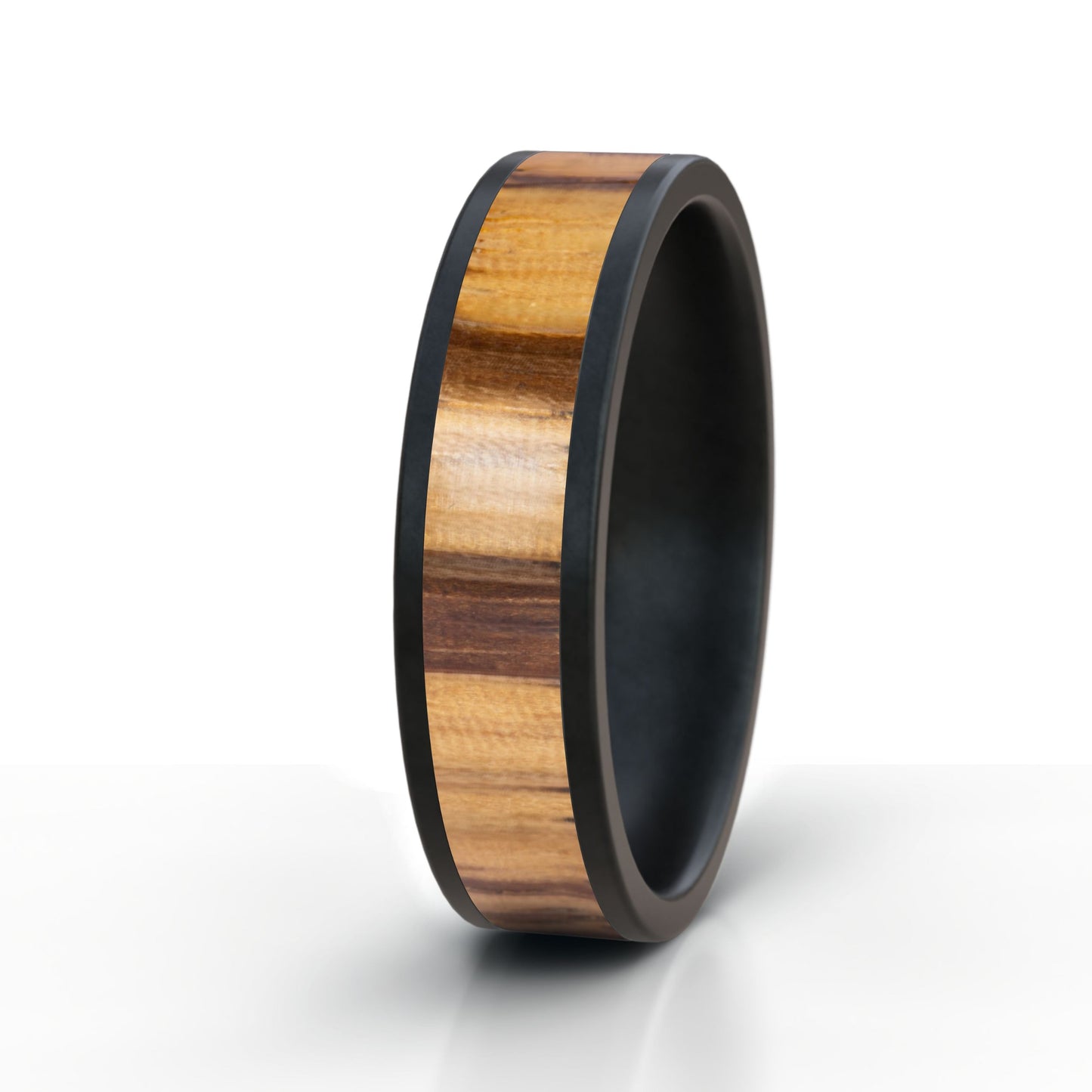 Zebrano Wood Ring - Black
