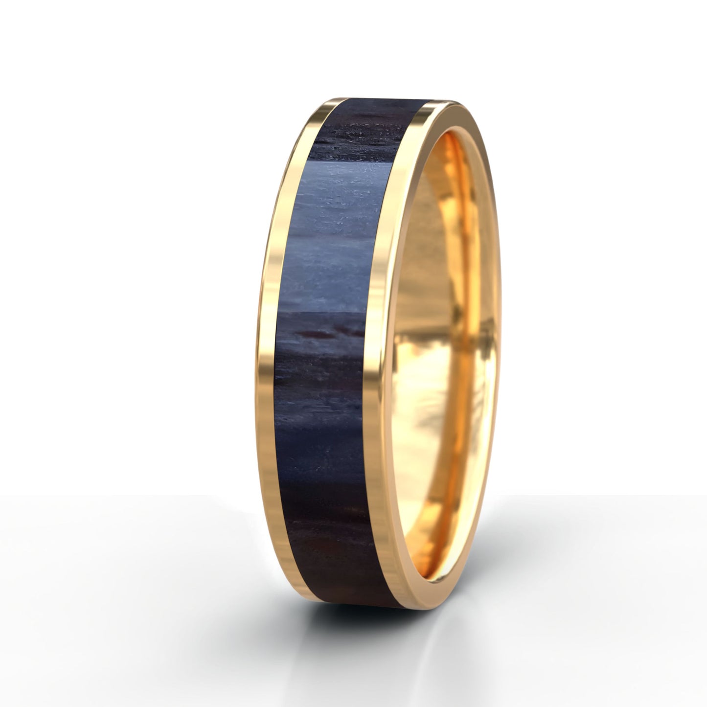 Black Beech Wood Ring - Gold