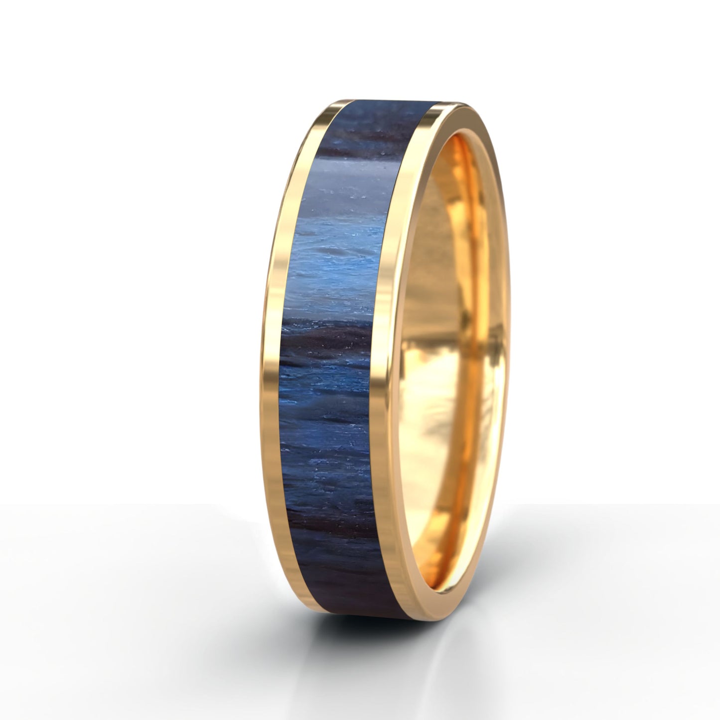 Blue Beech Wood Ring - Gold
