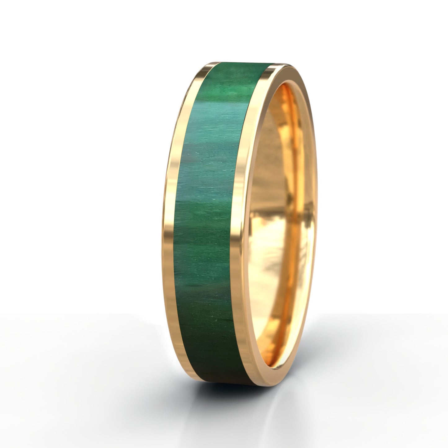 Green Beech Wood Ring - Gold