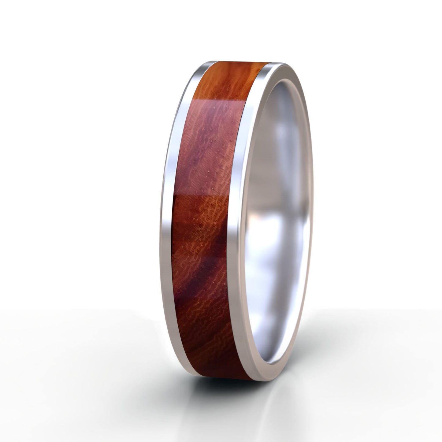 Snakebean Wood Ring - Stainless Steel