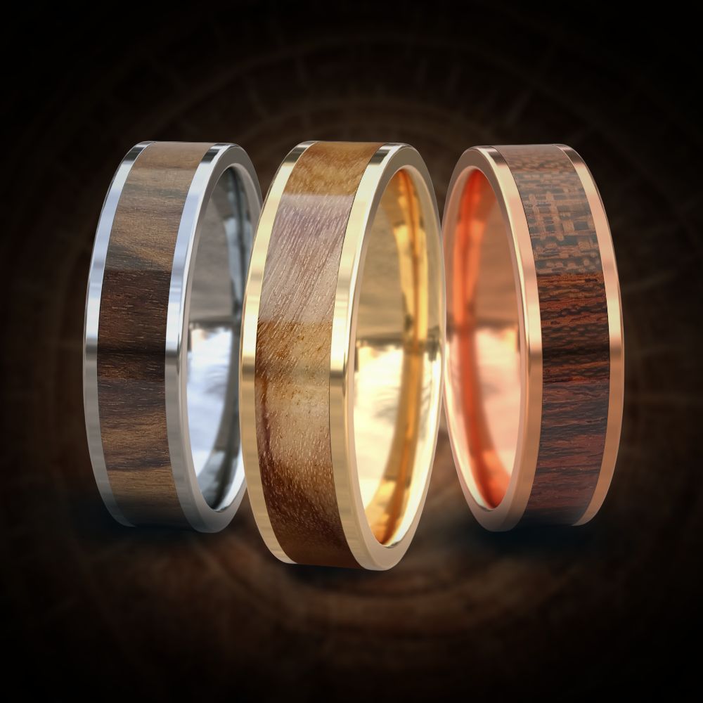 Solid Wood Inlay Rings – bezalelatelier