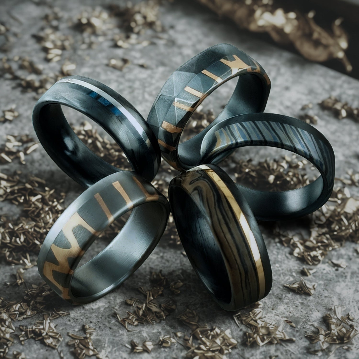 Exotic Metal Rings for Men – Titanium, Zirconium & Damascus Designs