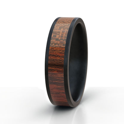 Black Ring with Wood Inlay Design Archive