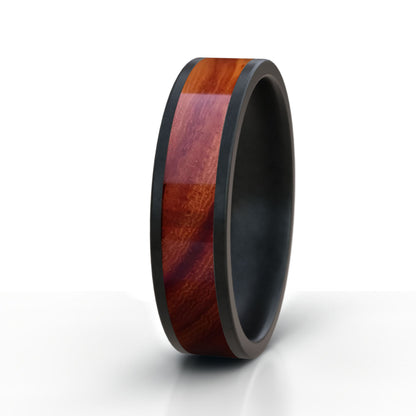 Black Ring with Wood Inlay Design Archive