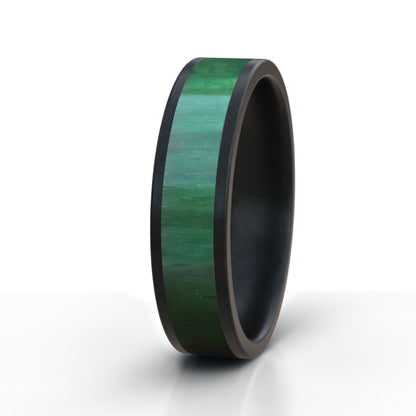 Black Ring with Coloured Stabilized Wood Inlay Design Archive