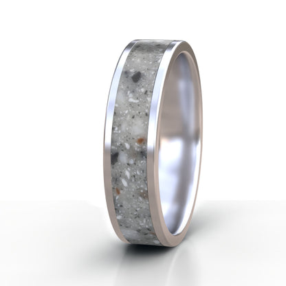 Stainless Steel Ring with Engineered Stone Inlay Design Archive
