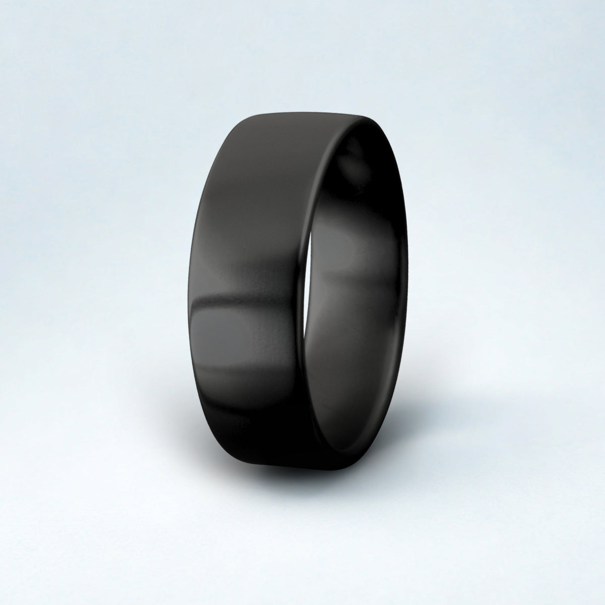 Smooth black ring on a white background