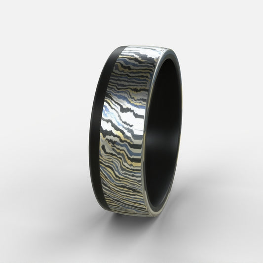 Black Zirconium Sleeve Ring - Zircuti