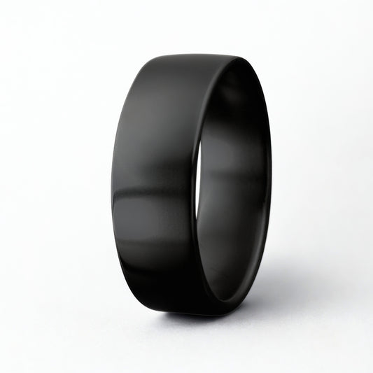 Men’s Plain Black Zirconium Ring – Sleek, Durable & Hypoallergenic
